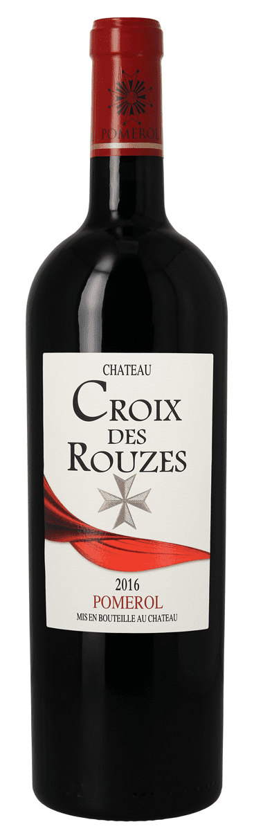 Bottle of red wine Château Croix des Rouzes Pomerol