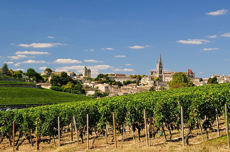 Saint-Emilion vineyards and village