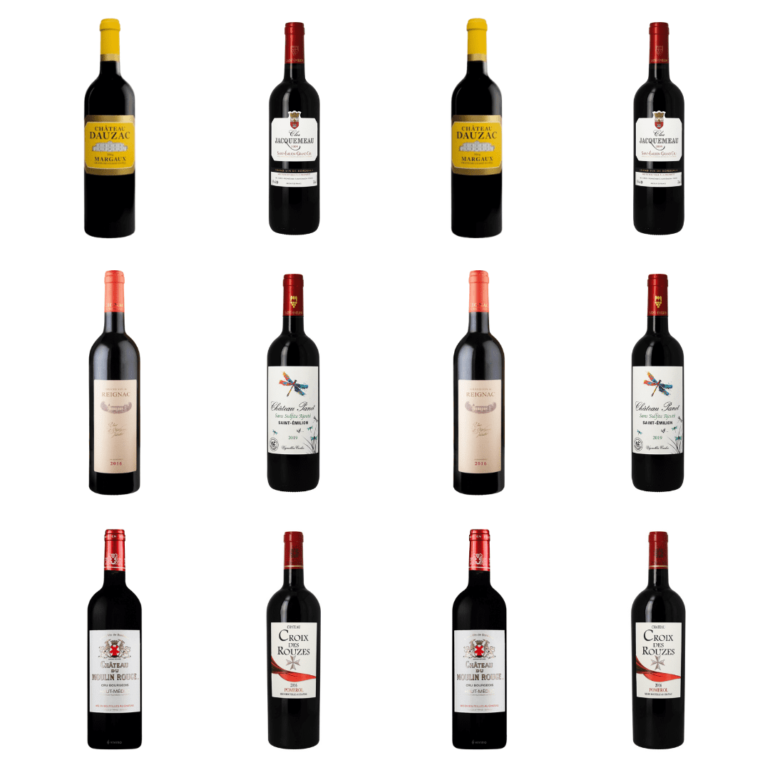 12 bottles of Bordeaux wine