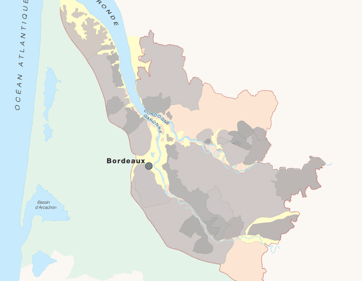 Map of Bordeaux wine regions